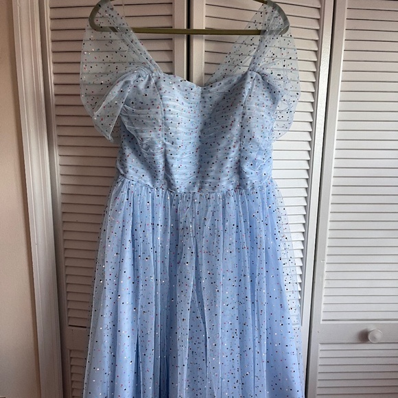 UNIQUE VINTAGE  Light Blue & Confetti Dots Garden State Swing Dress BNWT - Picture 3 of 8
